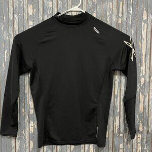 Hind 365 Run Long Sleeve Mock Turtleneck Fitted Black Stretch Mens Large